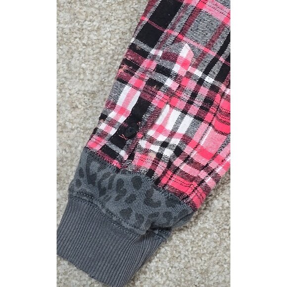 OOAK Upcycled Flannel Shacket Jacket Normal Is Boring Sassy Humor Pockets Size M - Picture 4 of 16